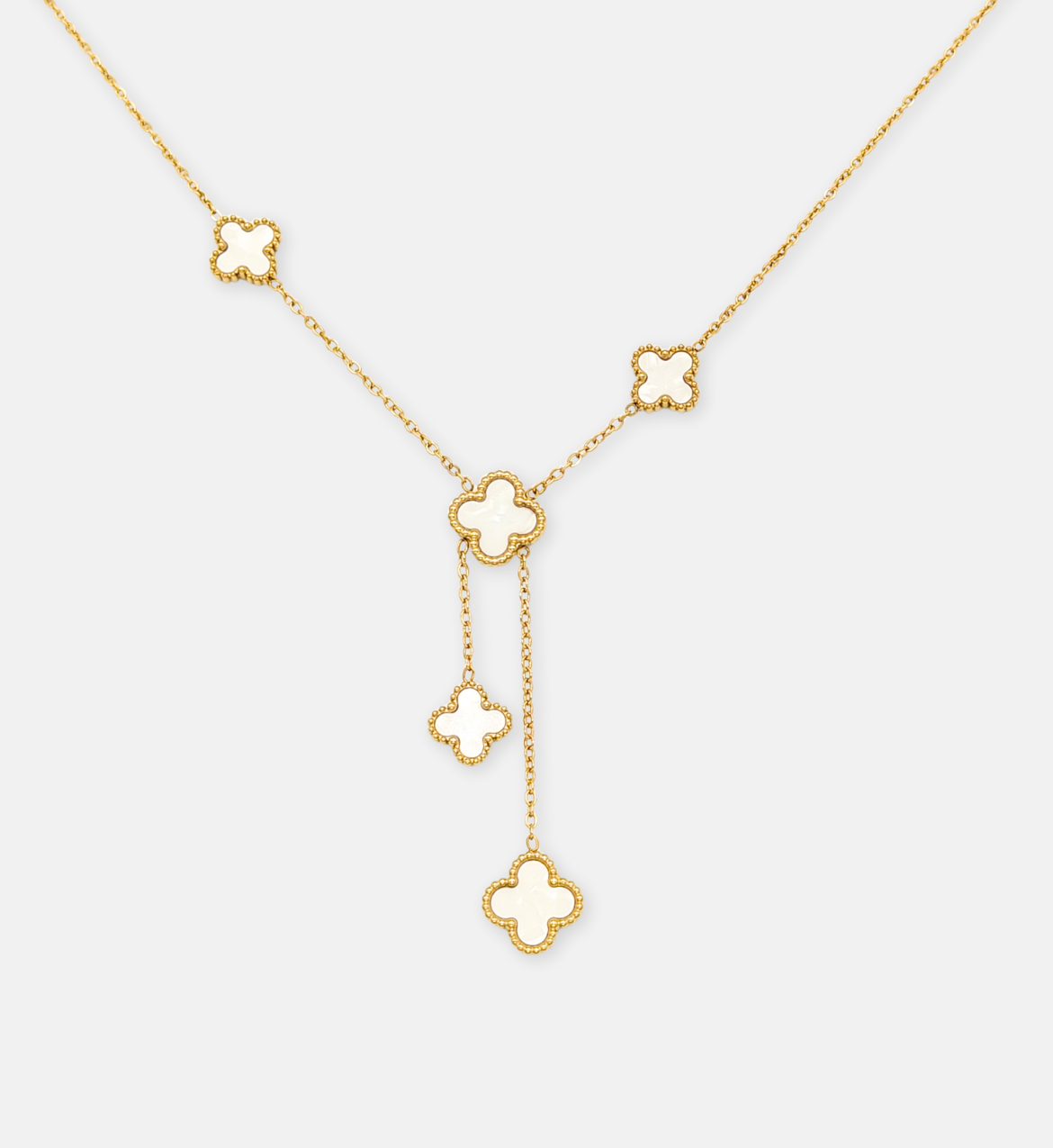 Clover Drop Gold Necklace