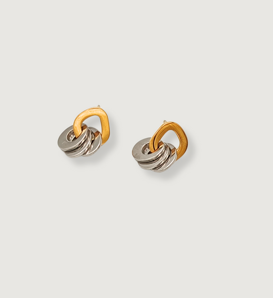 Modern Interlocking Metallic Earrings