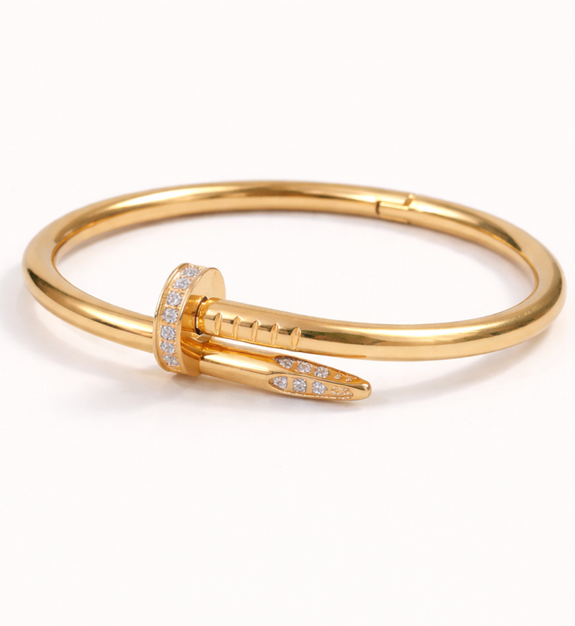Nail Design Gold Bracelet With Stone