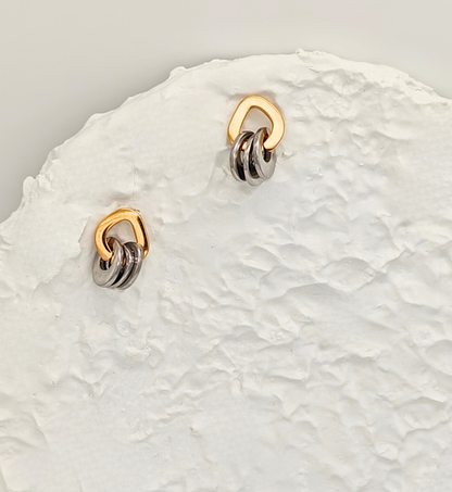 Modern Interlocking Metallic Earrings