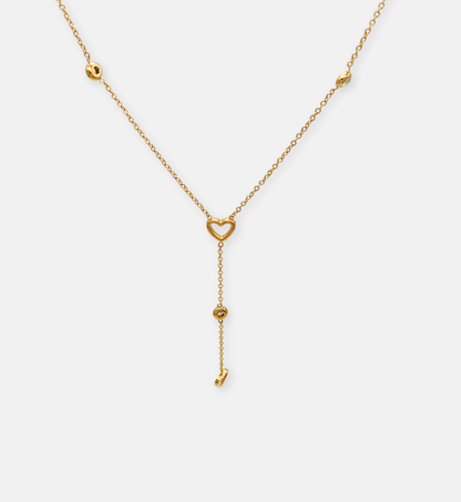 Heart Drop Gold Necklace