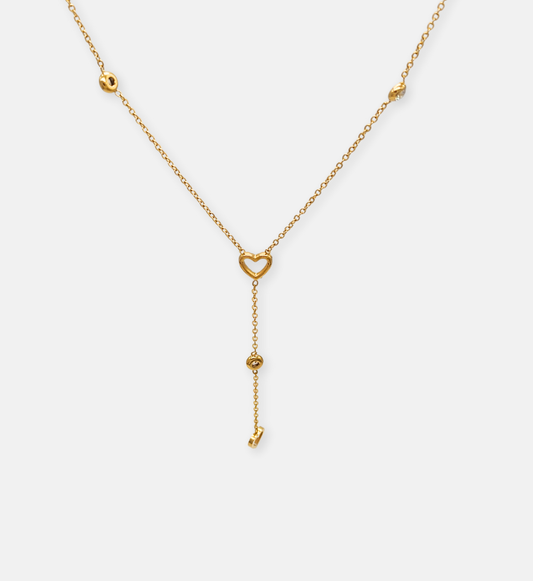 Heart Drop Gold Necklace