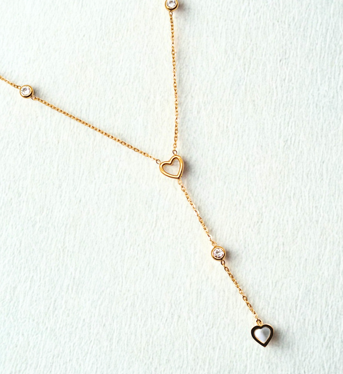 Heart Drop Gold Necklace