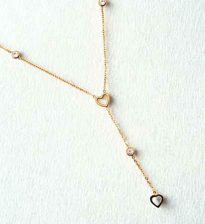 Heart Drop Gold Necklace