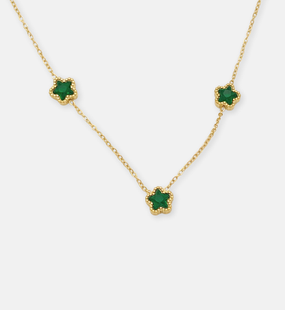 Emerald Clover Gold Necklace