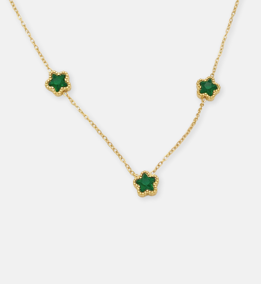 Emerald Clover Gold Necklace