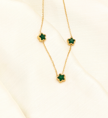 Emerald Clover Gold Necklace