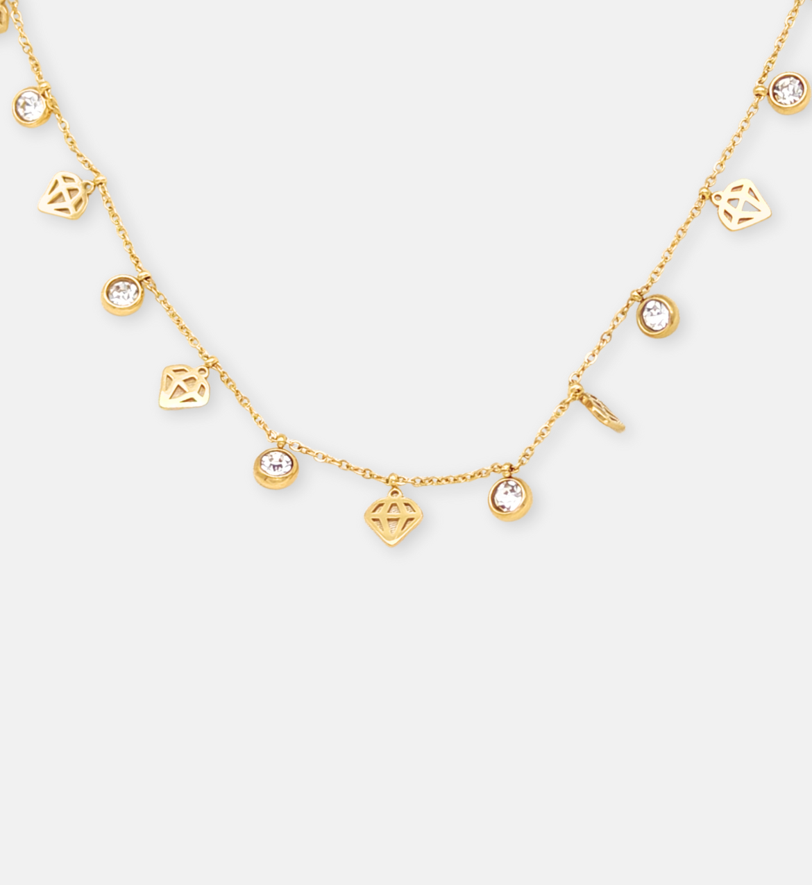 Diamond Charm Gold Necklace