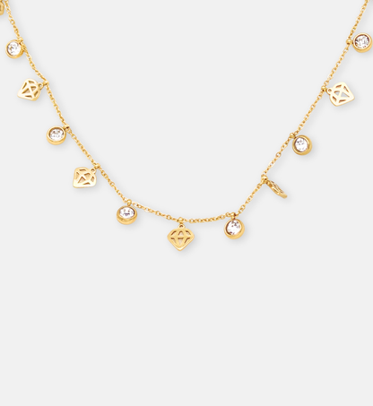 Diamond Charm Gold Necklace
