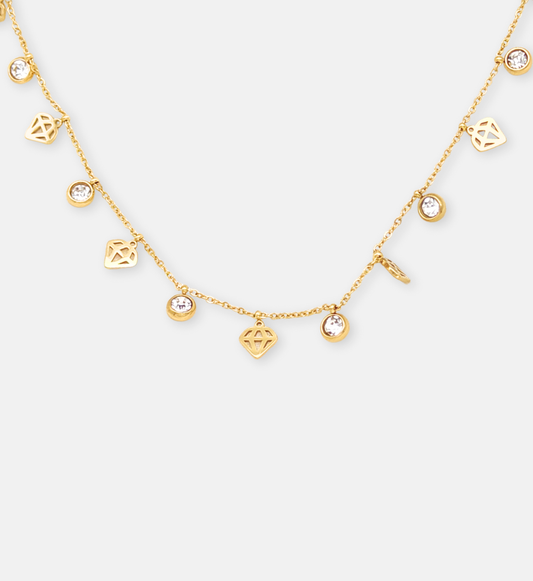 Diamond Charm Gold Necklace