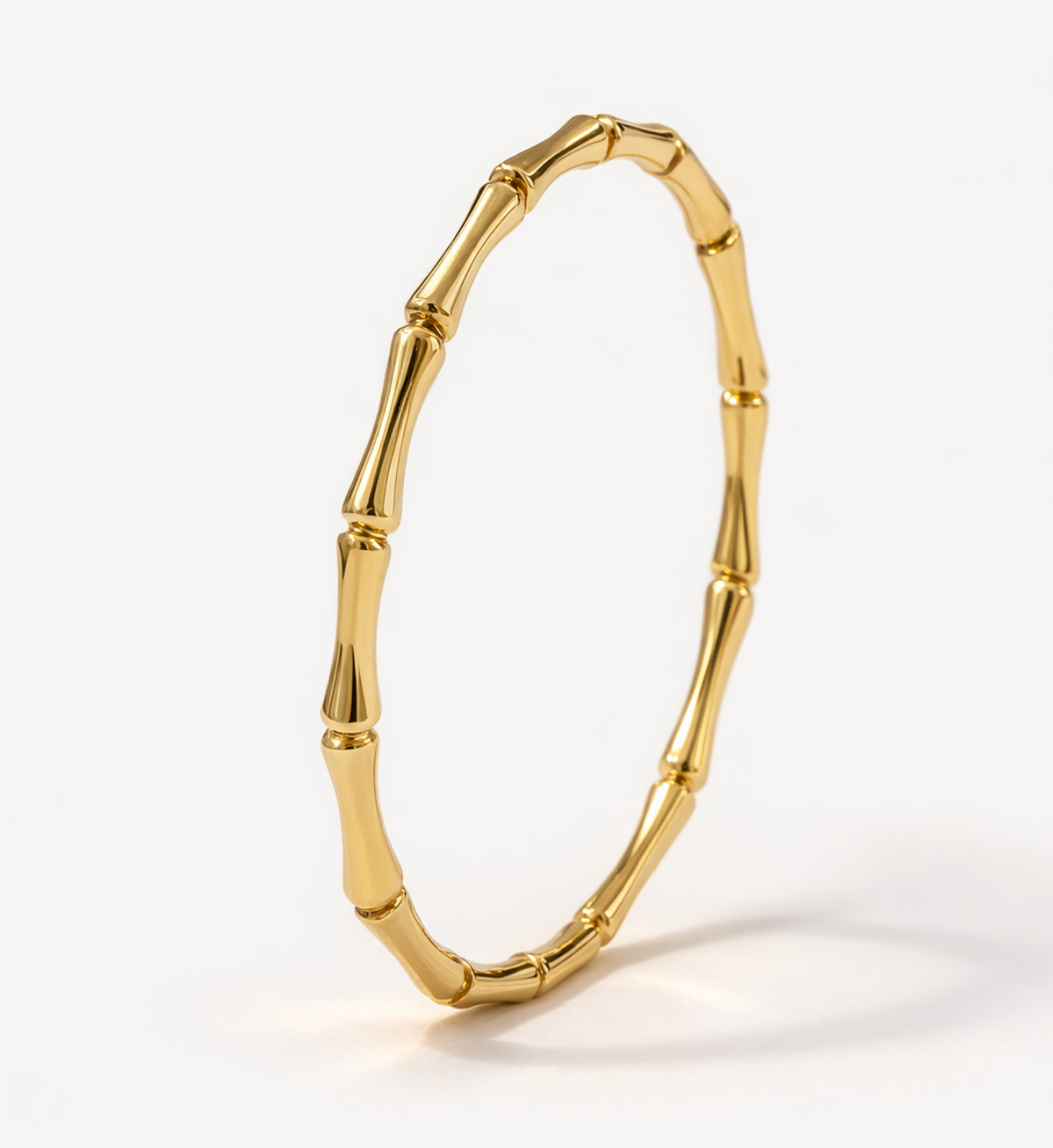 Gold Bamboo-Style Bracelet