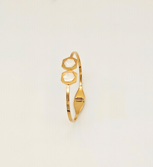 Hexagon Crystal Gold Bracelet