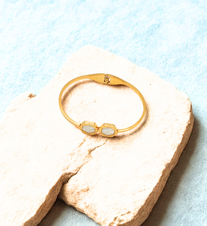 Hexagon Crystal Gold Bracelet