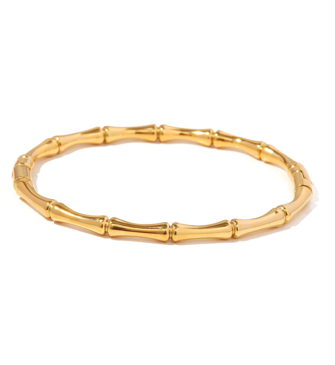 Gold Bamboo-Style Bracelet