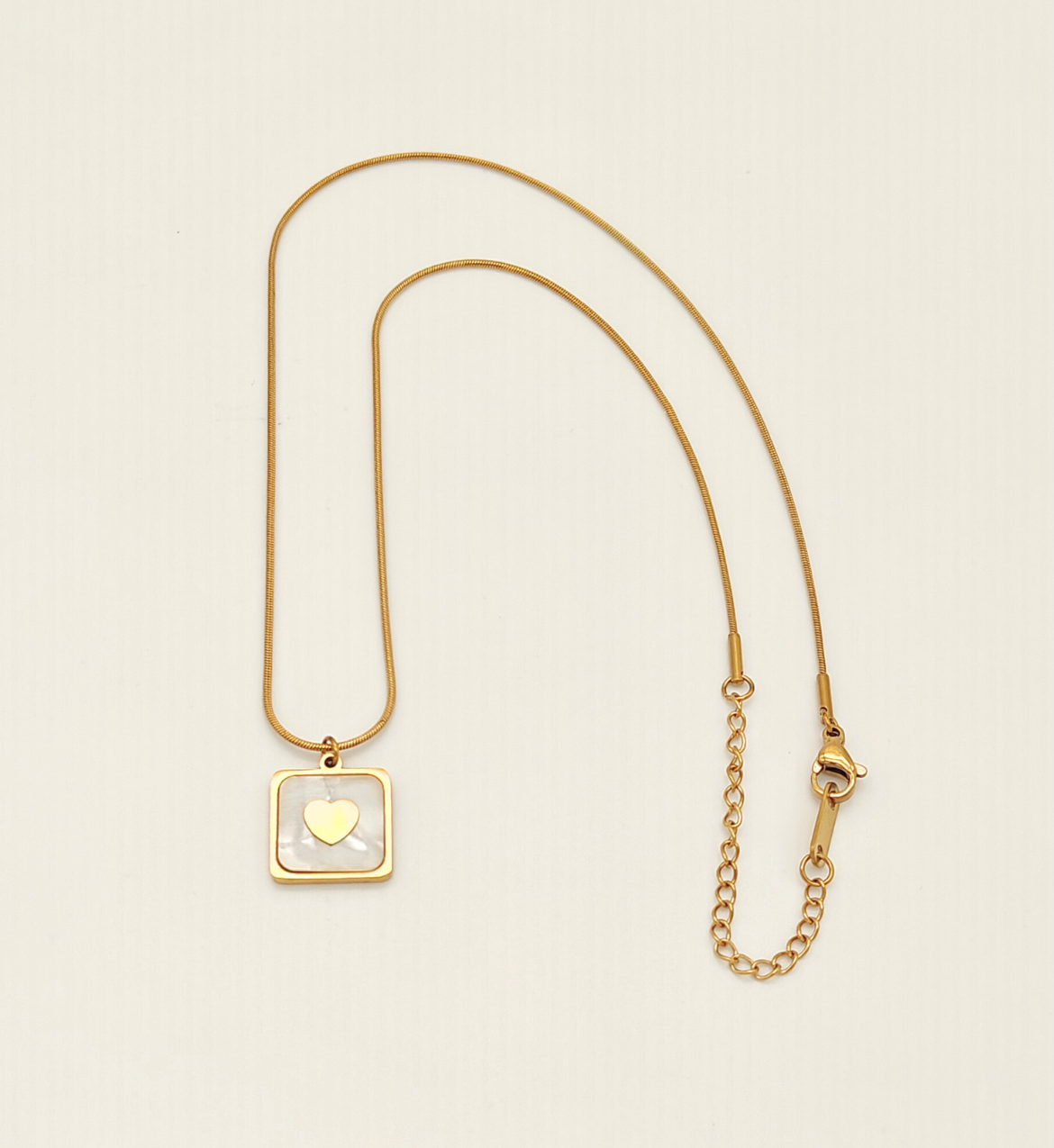 Heart-Inlaid Mother-of-Pearl Pendant