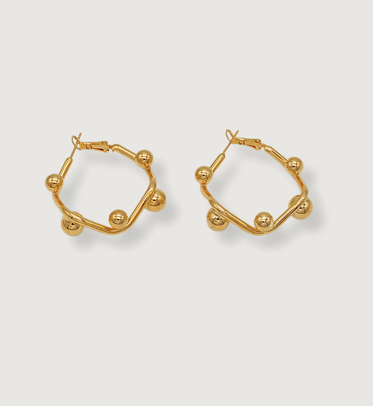 Statement Gold Ball Hoops