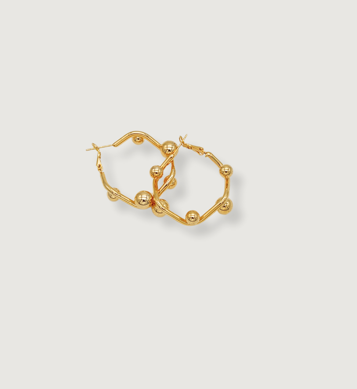 Statement Gold Ball Hoops