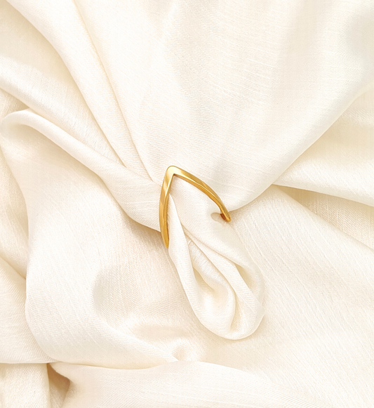 V-Shaped Gold Ring