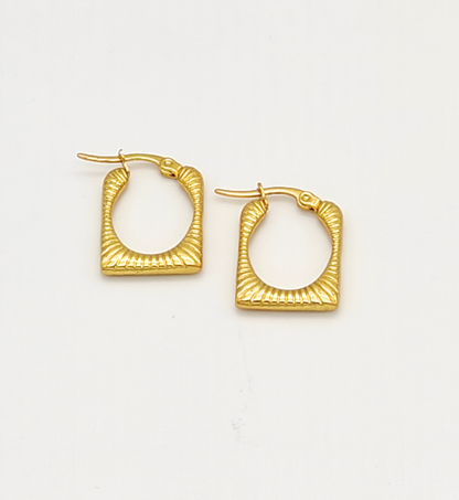 Textured Square Hoop Earrings