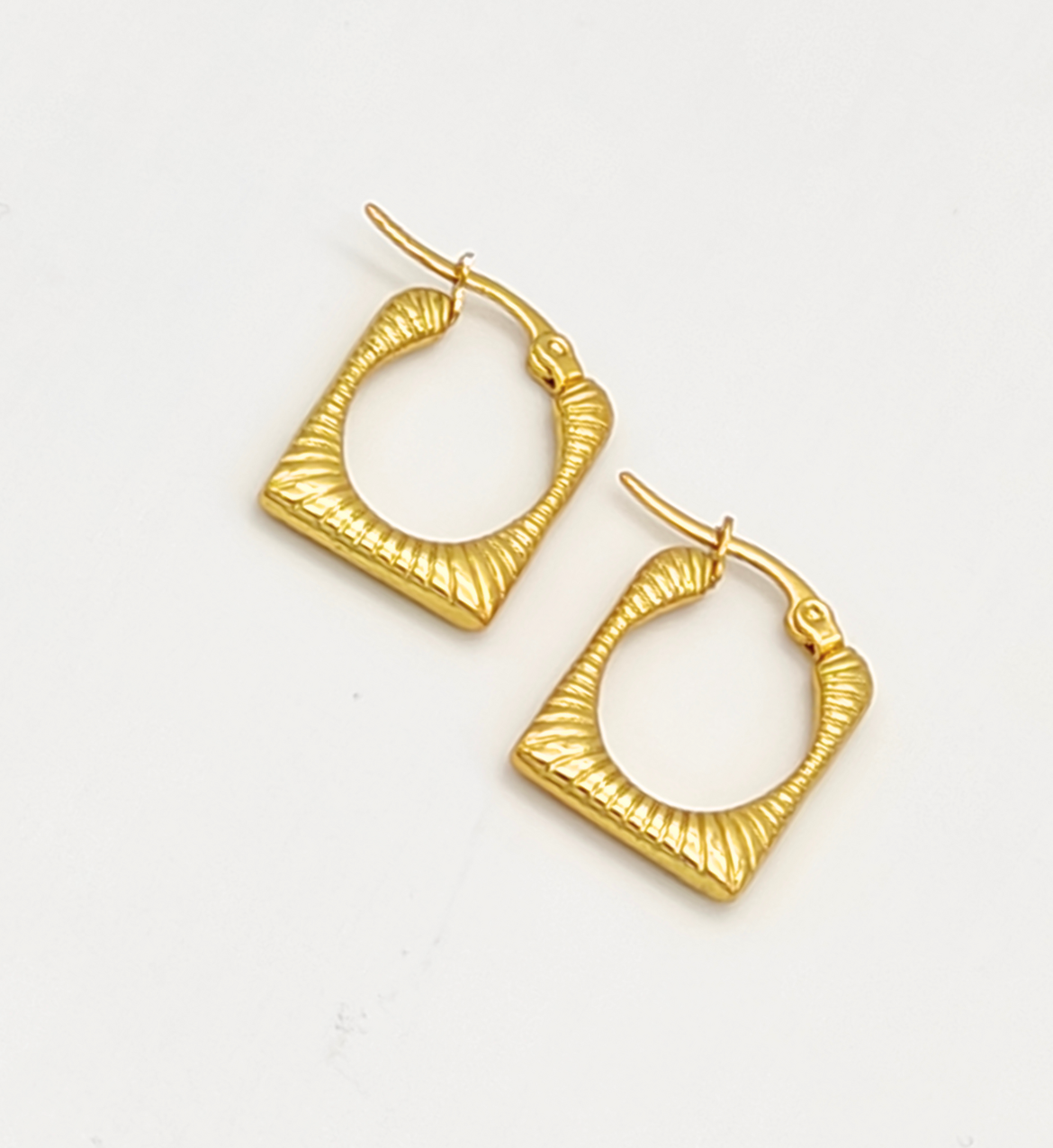 Textured Square Hoop Earrings