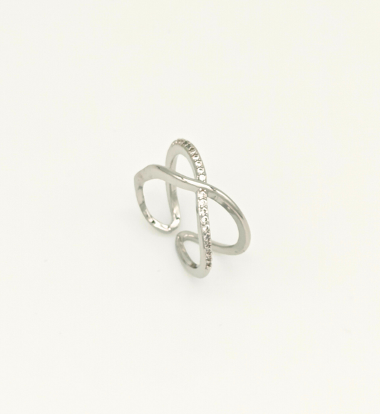Silver Intertwined Infinity Ring