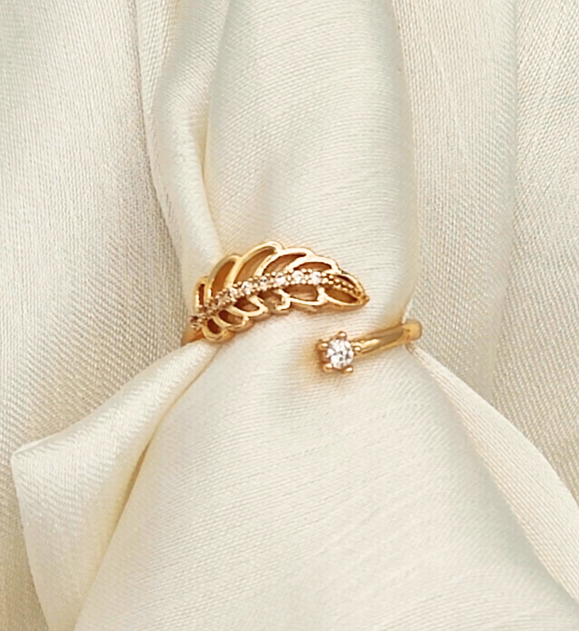 Gold Leaf-Inspired Ring