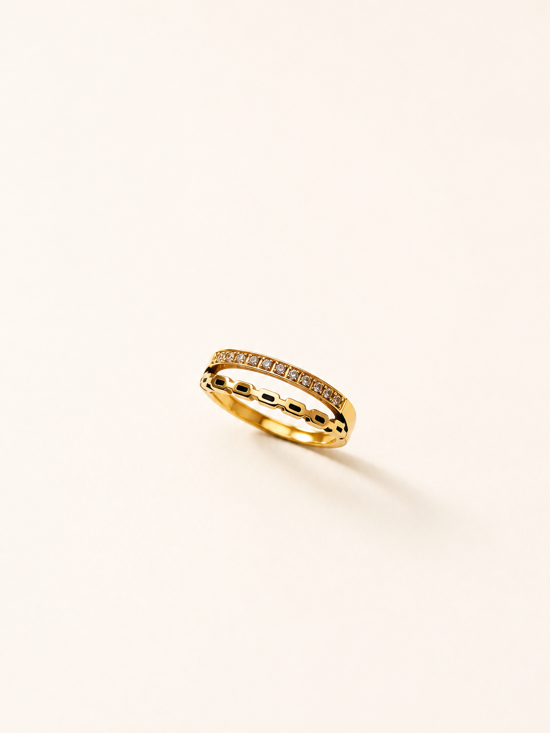 Dual Band Crystal Ring
