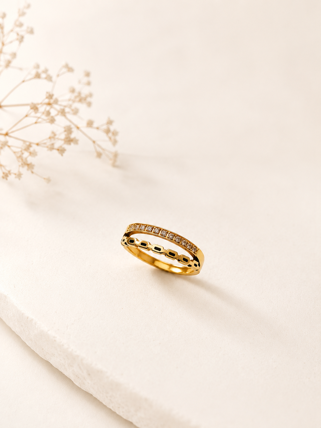 Dual Band Crystal Ring
