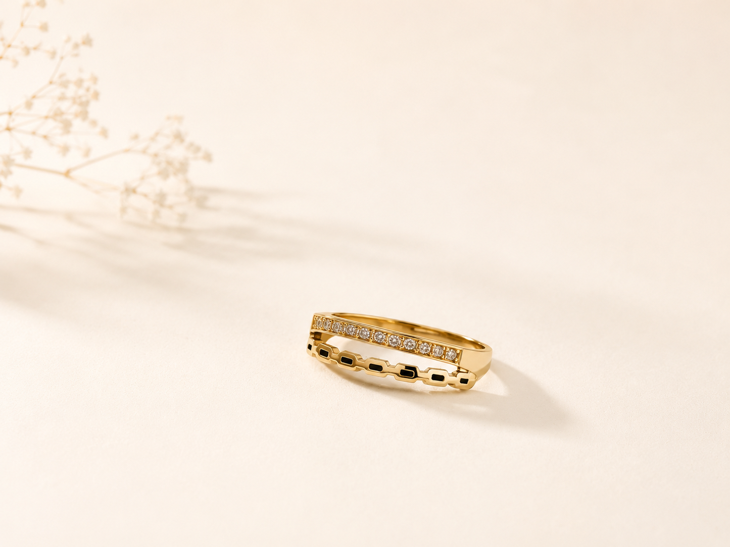 Dual Band Crystal Ring