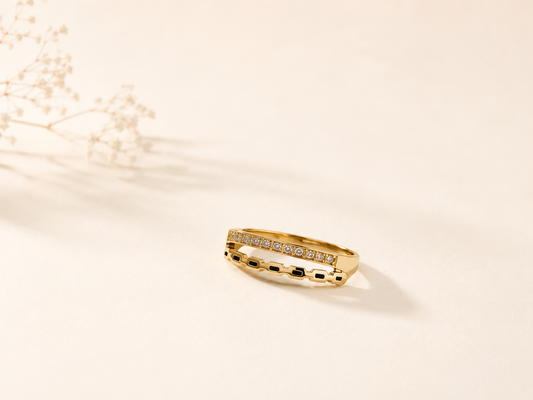 Dual Band Crystal Ring