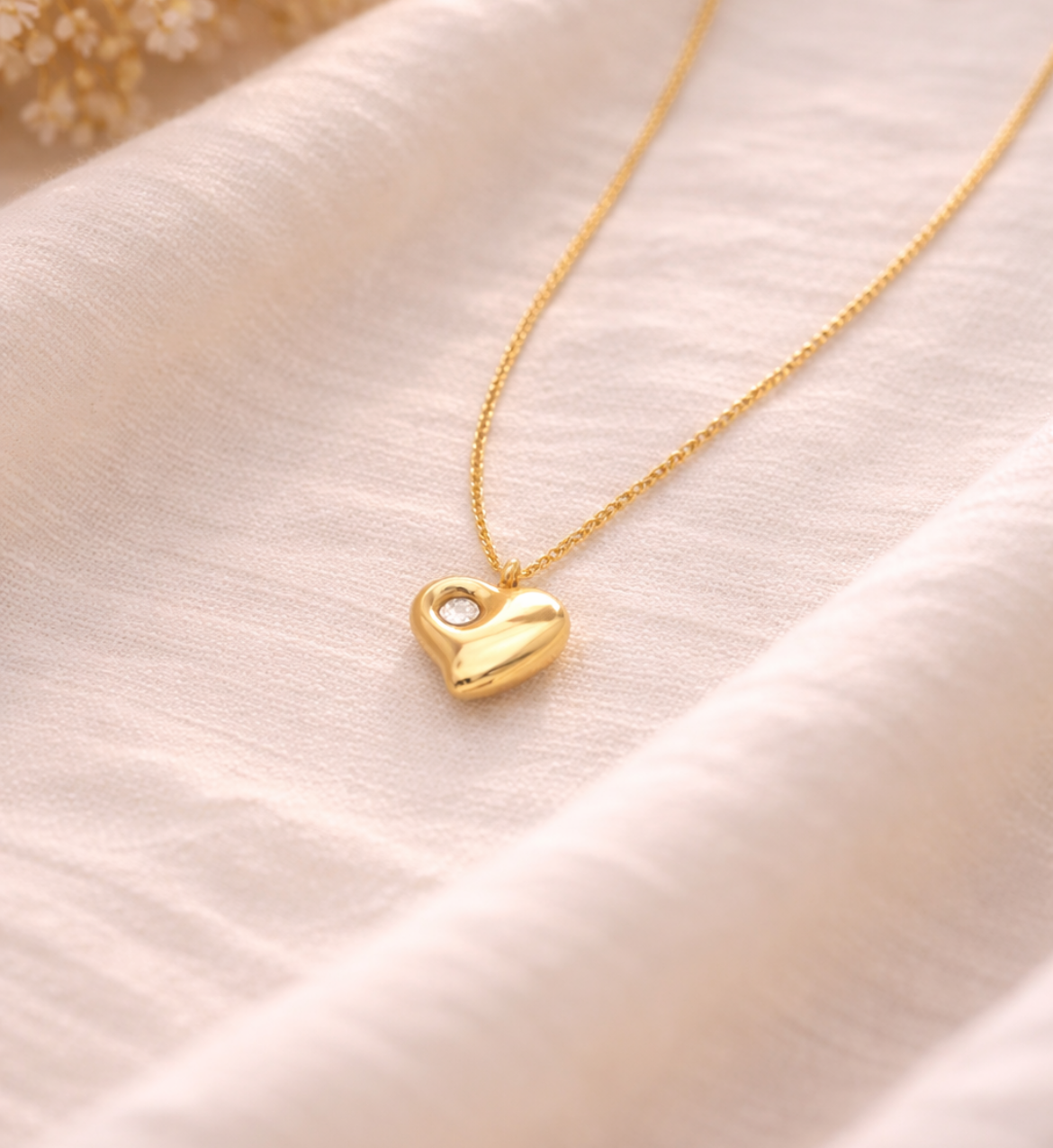 Heart-Shaped Pendant with Stone