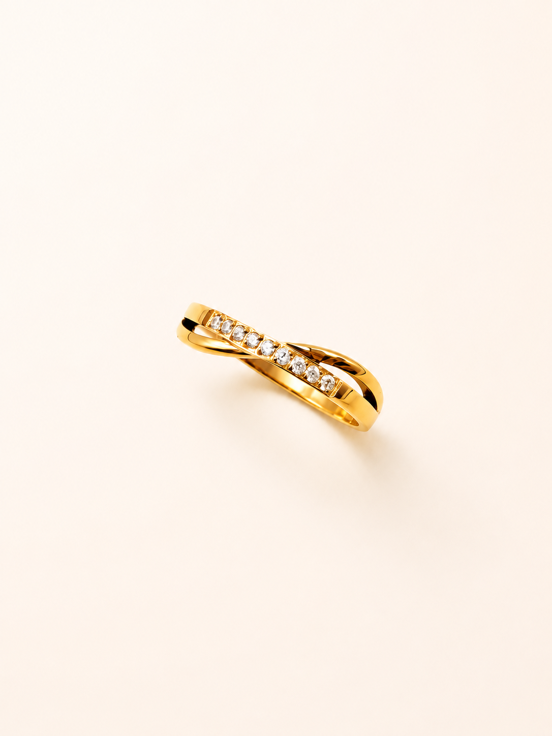 Criss-Cross Crystal Ring