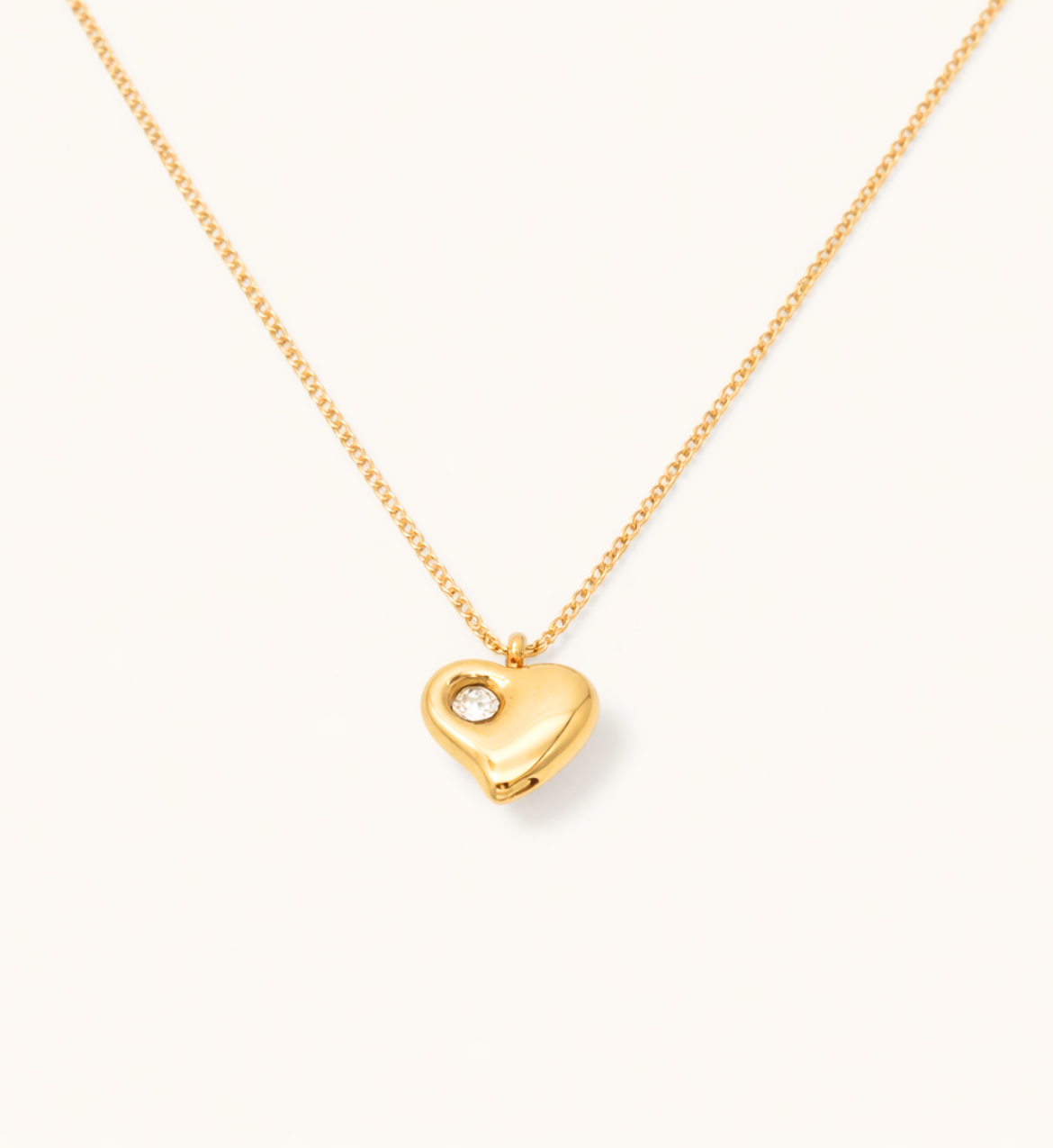 Heart-Shaped Pendant with Stone