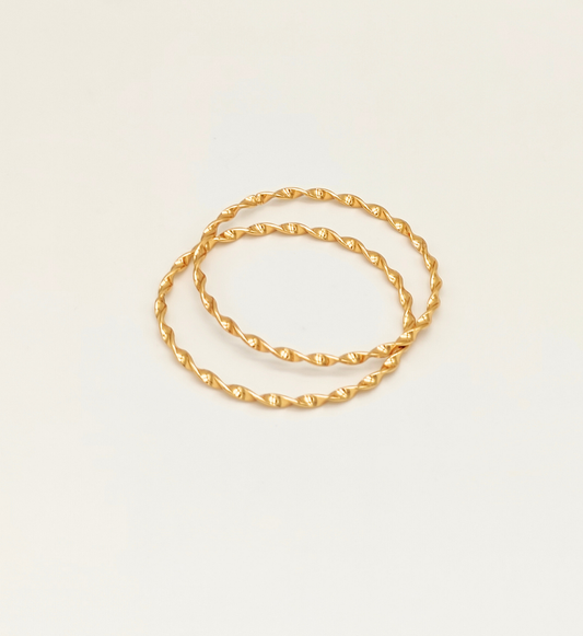 Twisted Gold Bangles Set