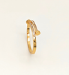 Gold Double Bar Bangle with Crystals