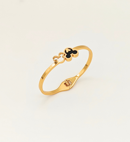 Gold Clover-Inspired Bangle