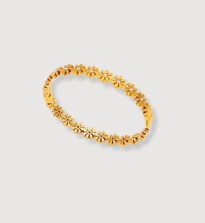 Gold Floral Stone Bangle