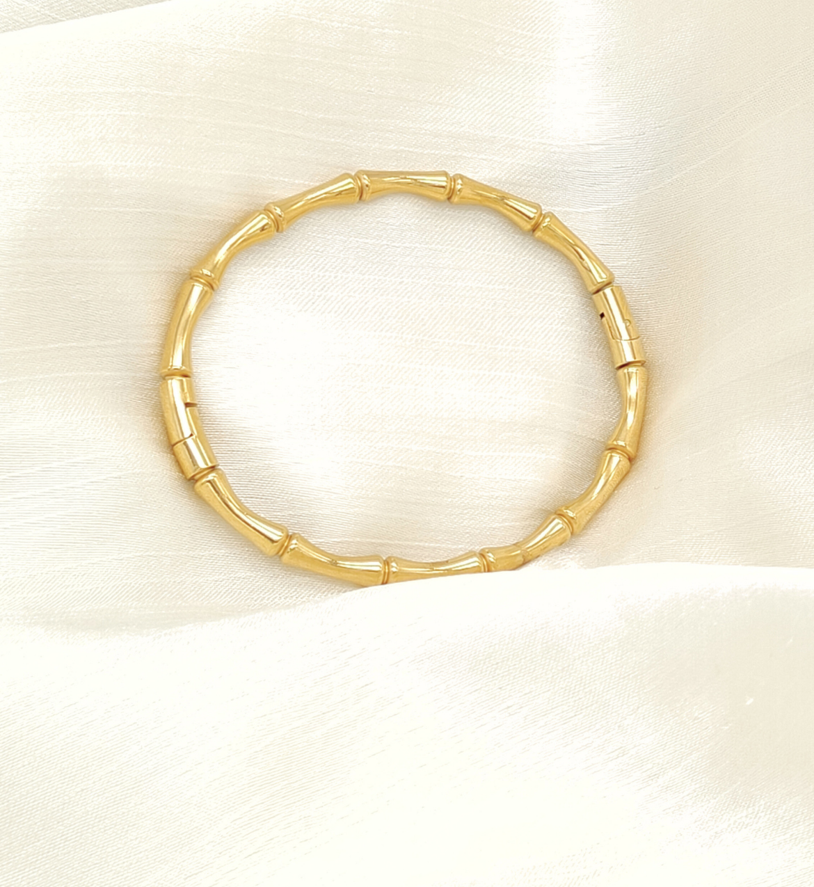 Gold Bamboo-Style Bracelet