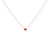 Gold Heart Pendant with Red Gemstone