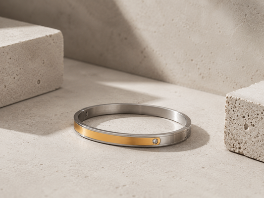 Contemporary Dual-Tone Bangle