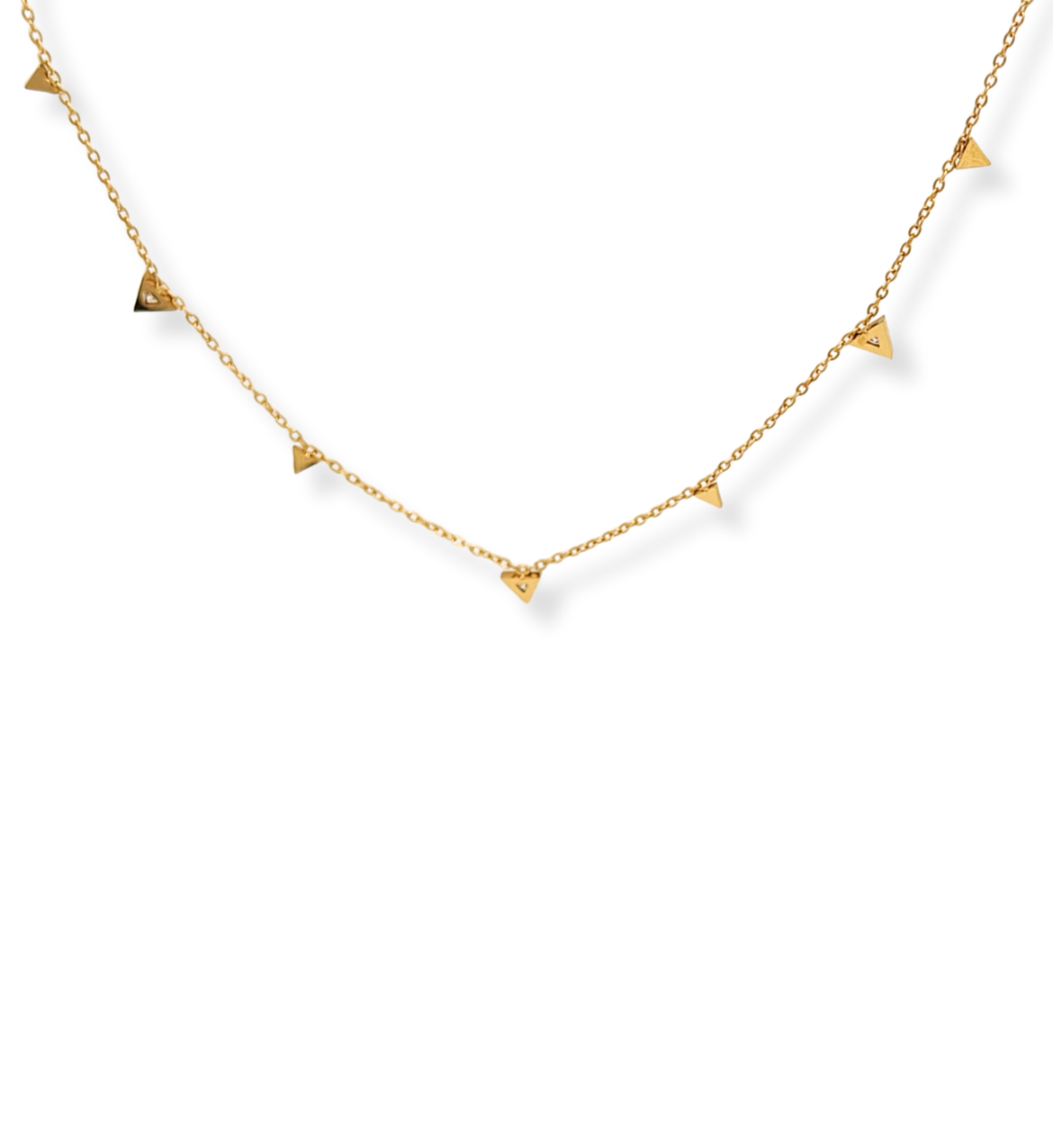 Gold Triangle Pendant Necklace
