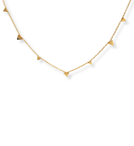 Gold Triangle Pendant Necklace