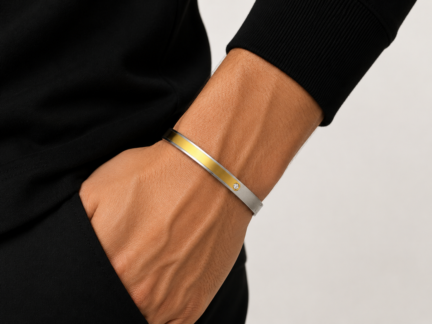 Contemporary Dual-Tone Bangle