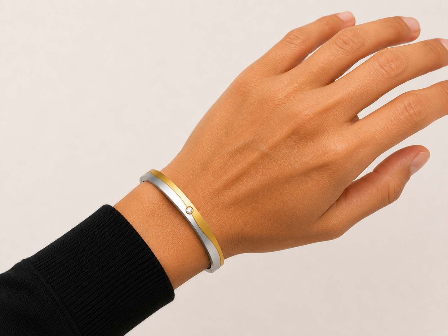 Dual-Tone Crystal Accent Bracelet