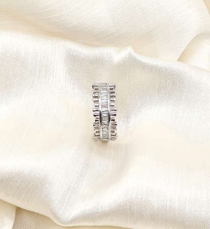 Silver Textured Band Ring