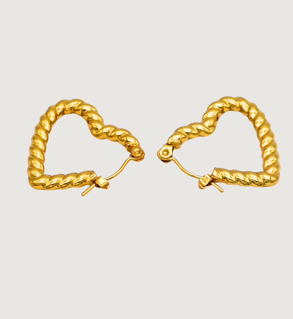 Twisted Heart Hoop Earrings