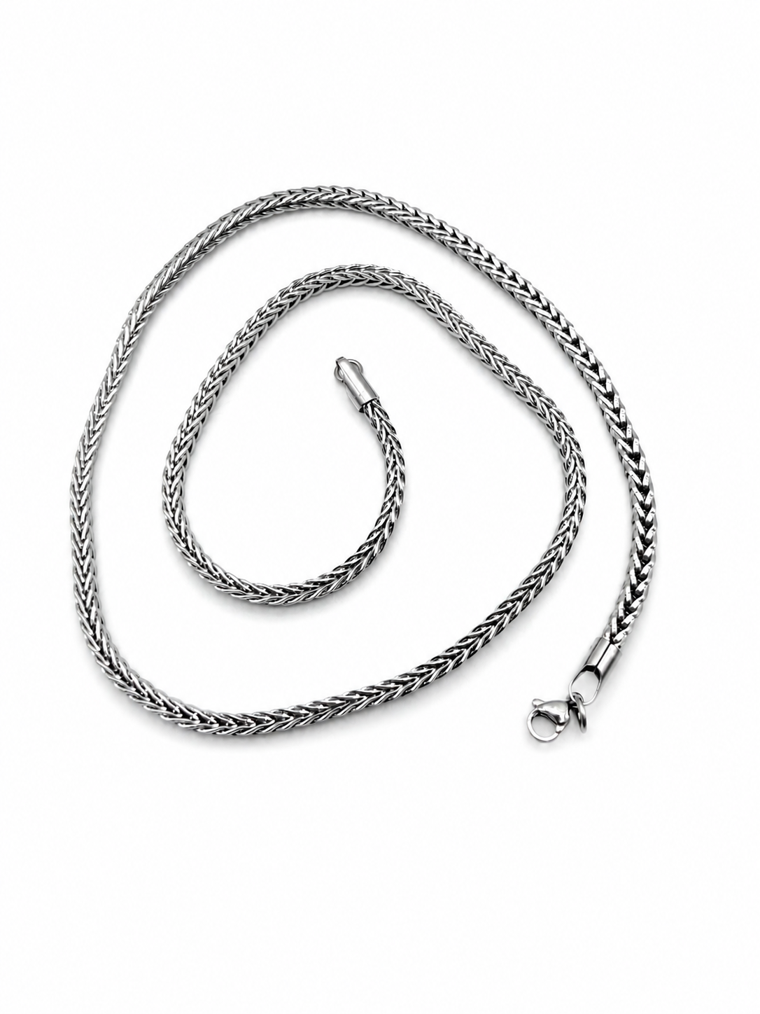 Woven Silver Chain Necklace