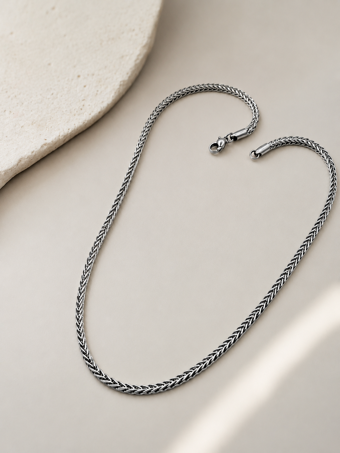 Woven Silver Chain Necklace