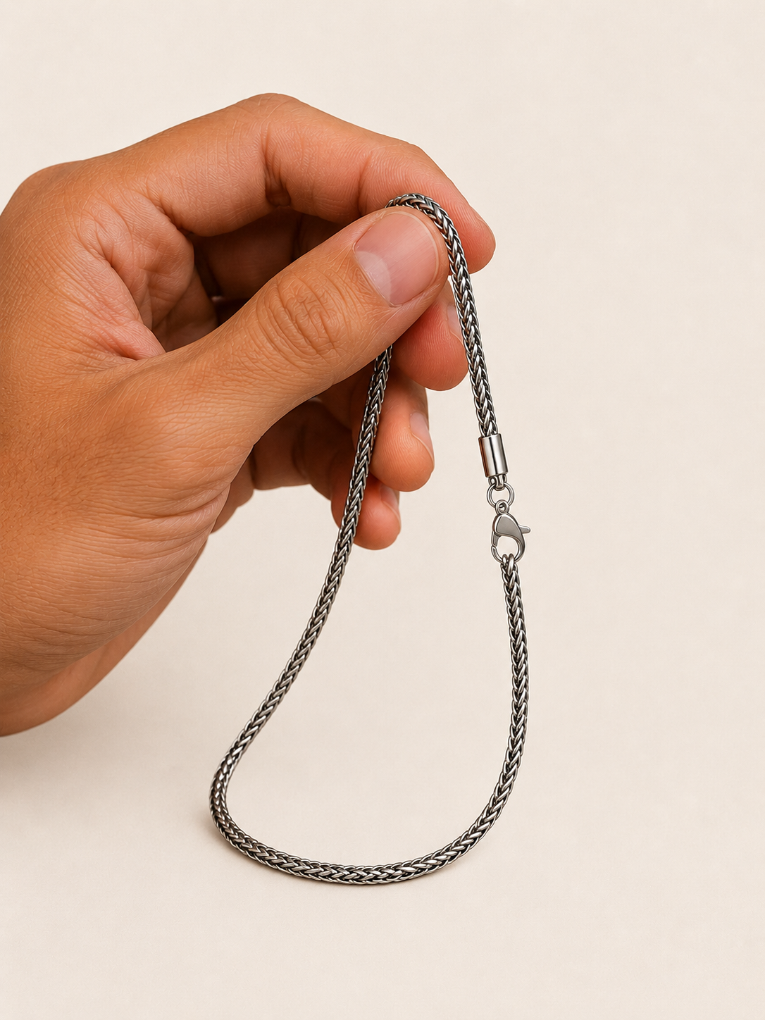Woven Silver Chain Necklace