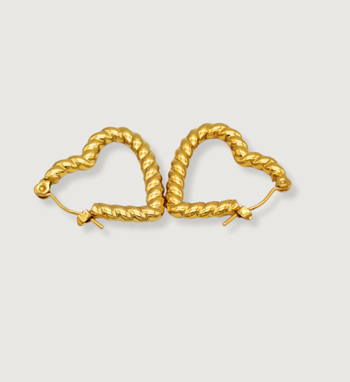 Twisted Heart Hoop Earrings